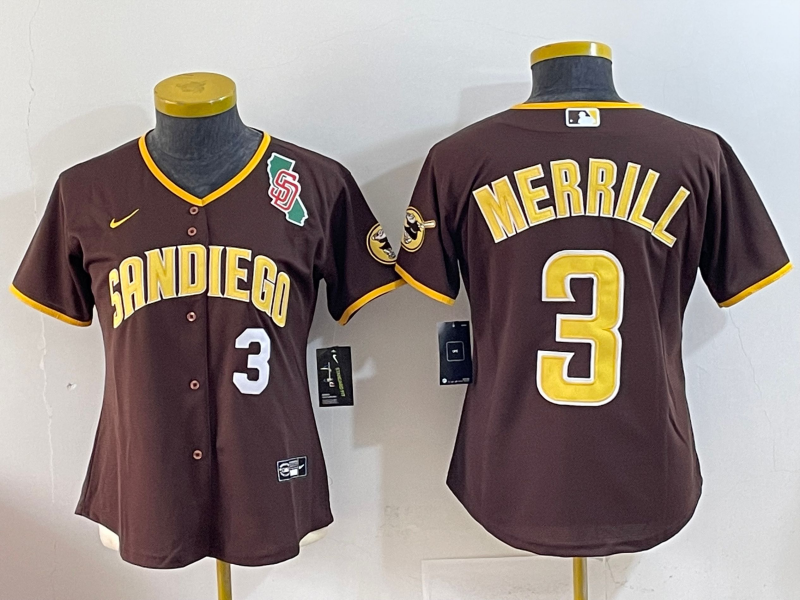 Women San Diego Padres #3 Merrill Brown Game 2025 Nike MLB Jersey style 10